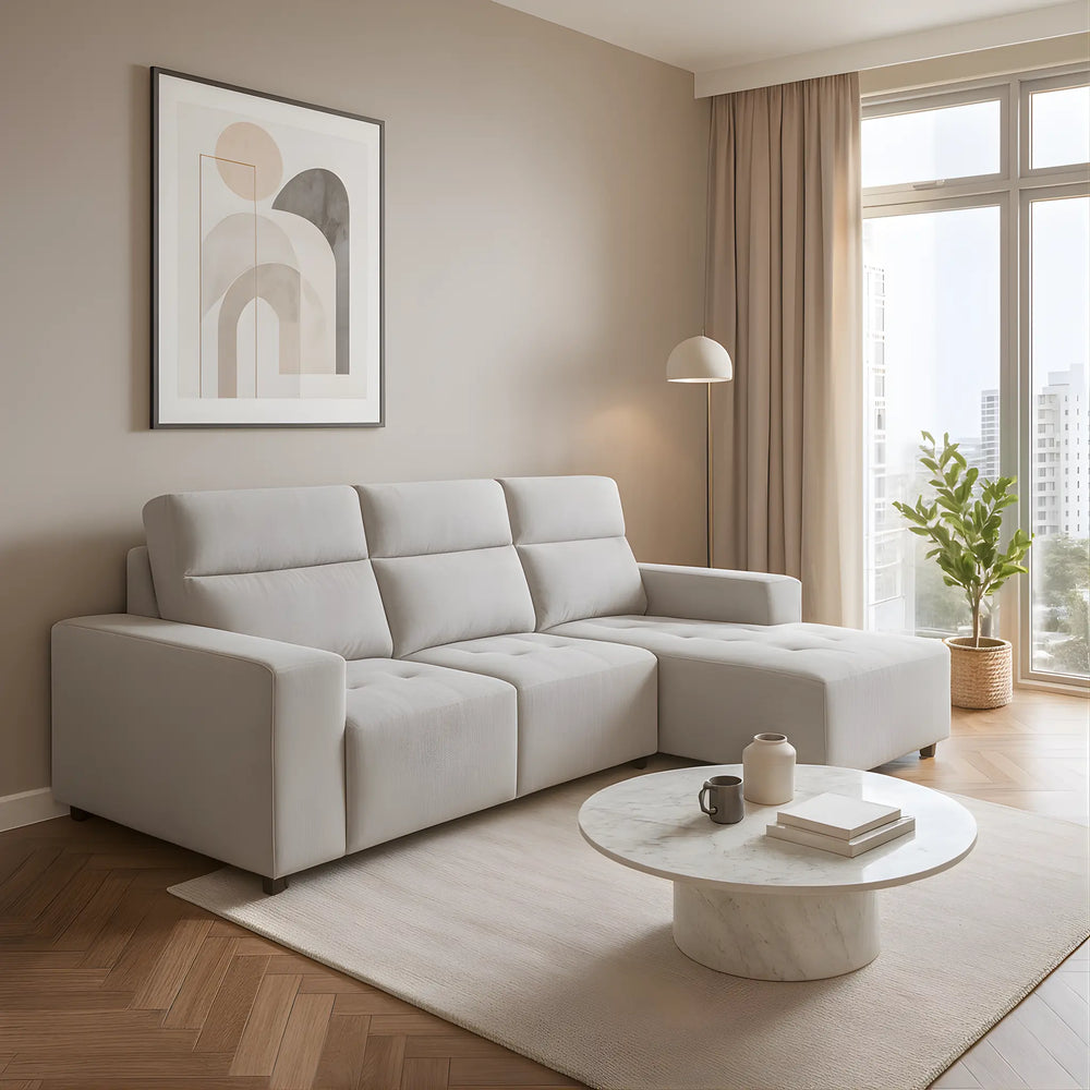 Brivan Fabric L-Shaped Sofa (Pet Friendly & Easy Clean) - Esteller