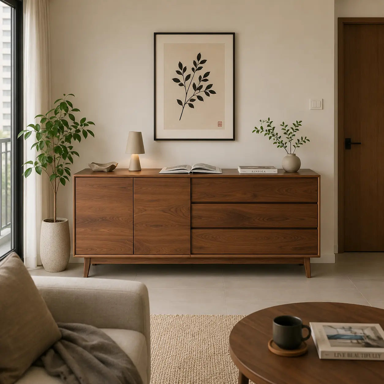 Carivo Wooden Buffet Hutch BKJ
