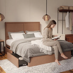 Bravelle Fabric Drawer Bed Frame (Water Repellent & Pet friendly) by Somnuz - Lifestyle