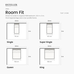 Caldrin Fabric Bed Frame (Water Repellent & Pet friendly) by Somnuz - Room Fit