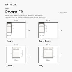 Corlune Fabric Drawer Bed Frame (Water Repellent & Pet friendly) by Somnuz - Room Fit