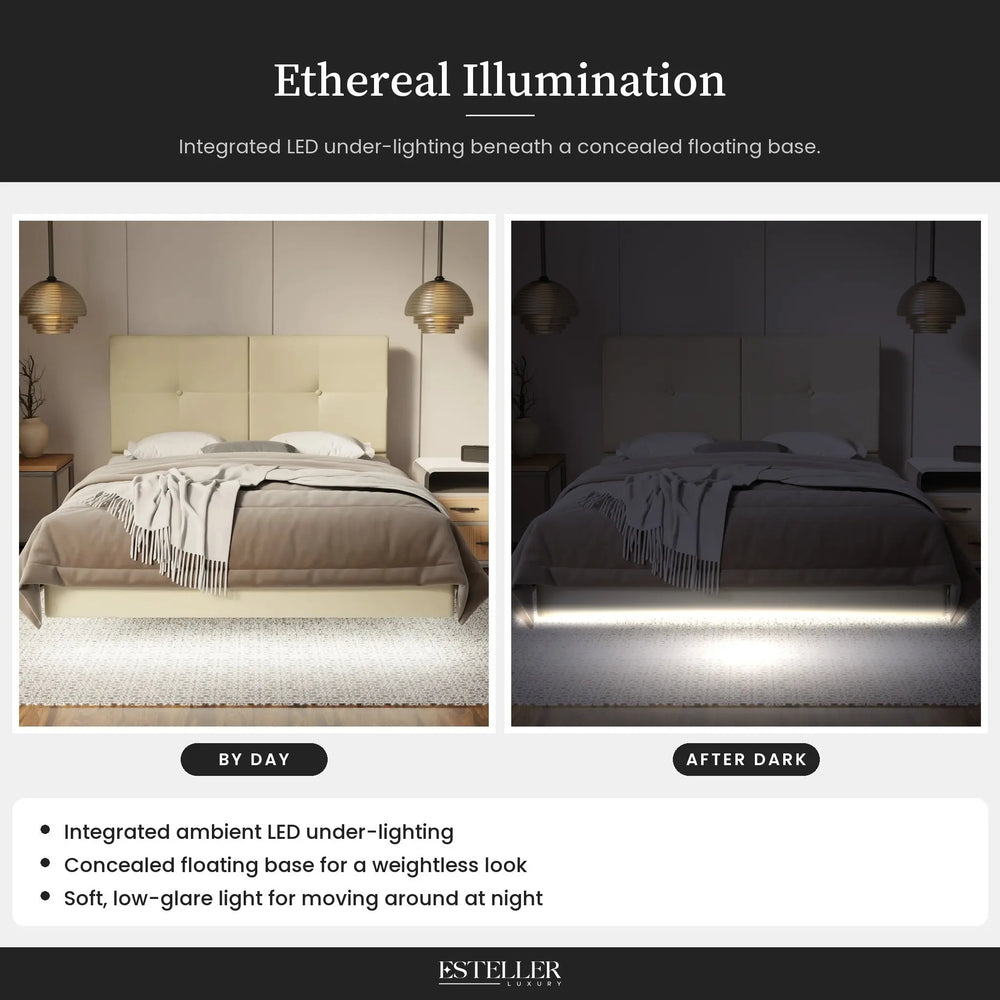 LED under-lighting by day and after dark
