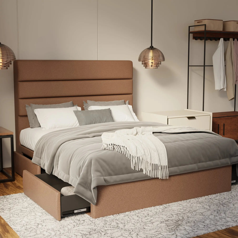 Corlune Fabric Drawer Bed Frame (Water Repellent & Pet friendly) by Somnuz KH