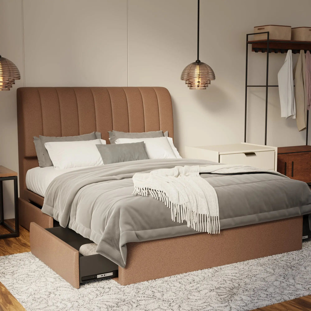 Kuro Fabric Drawer Bed Frame (Water Repellent & Pet friendly) by Somnuz KH