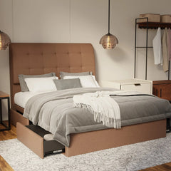 Haldor Fabric Drawer Bed Frame (Water Repellent & Pet friendly) by Somnuz KH