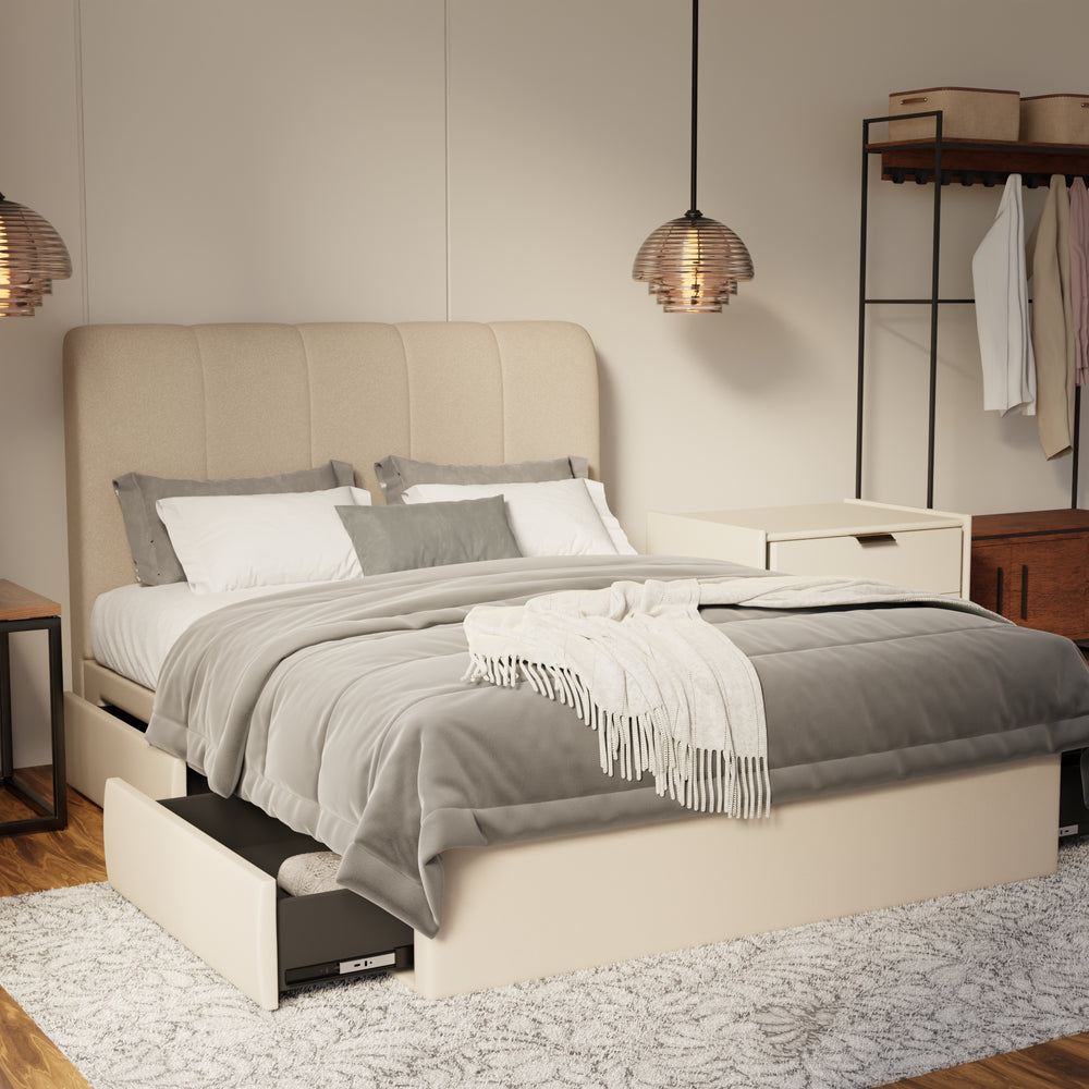 Caldrin Fabric Drawer Bed Frame (Water Repellent & Pet friendly) by Somnuz KH