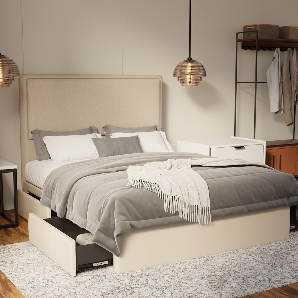 Shiro Fabric Drawer Bed Frame (Water Repellent & Pet friendly) by Somnuz KH