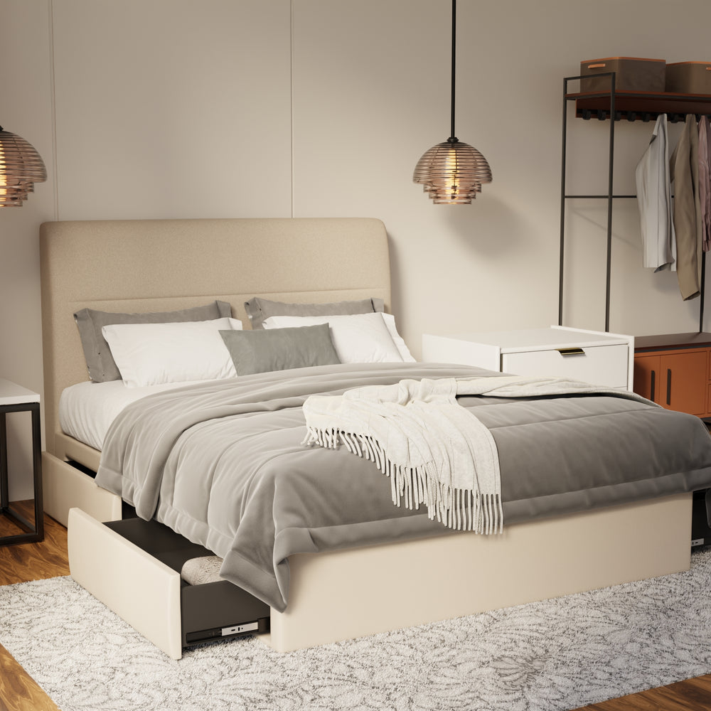 Lysara Fabric Drawer Bed Frame (Water Repellent & Pet friendly) by Somnuz KH