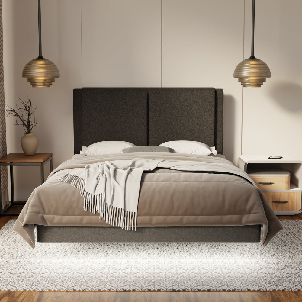 Vance Fabric Floating Bed Frame (Water Repellent, Pet Friendly & LED) SSE