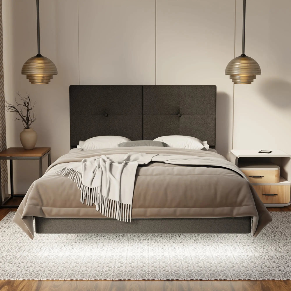 Rylan Fabric Floating Bed Frame (Water Repellent, Pet Friendly & LED) SSE