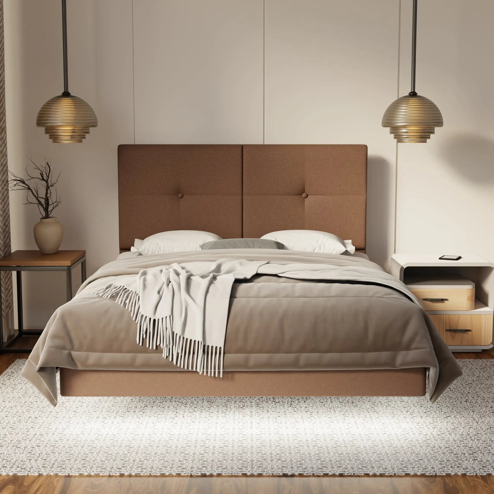 Rylan Fabric Floating Bed Frame (Water Repellent, Pet Friendly & LED) SSE