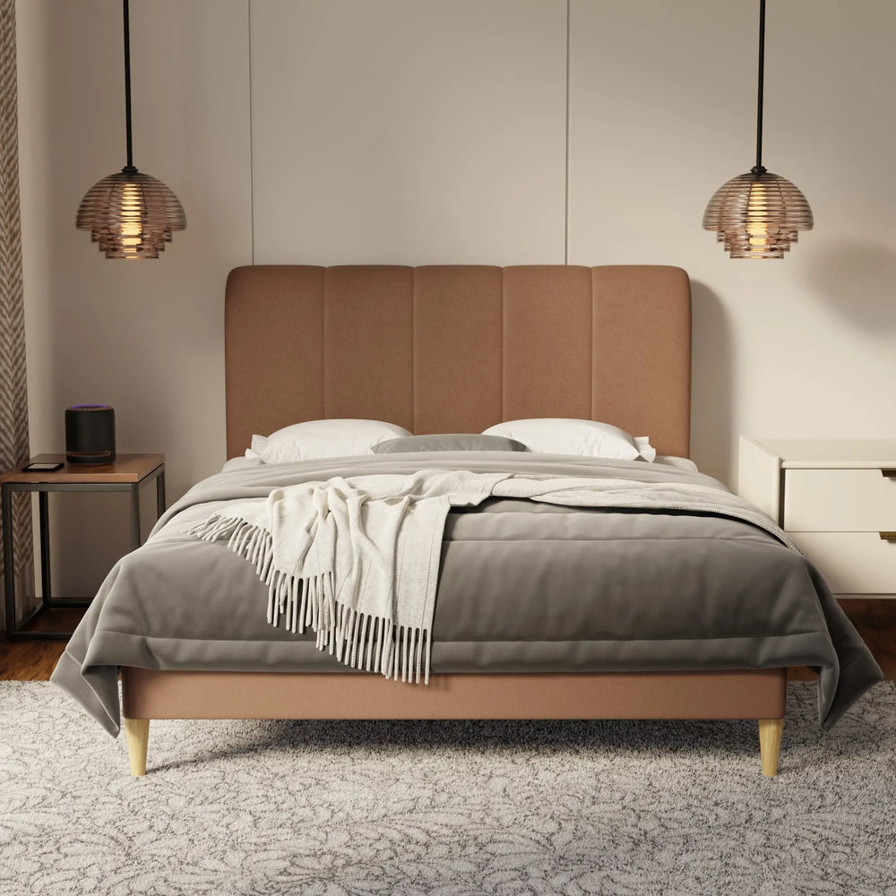 Caldrin Fabric Bed Frame (Water Repellent & Pet friendly) by Somnuz KH