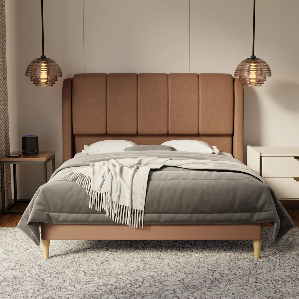 Brinley Fabric Bed Frame (Water Repellent & Pet friendly) by Somnuz KH
