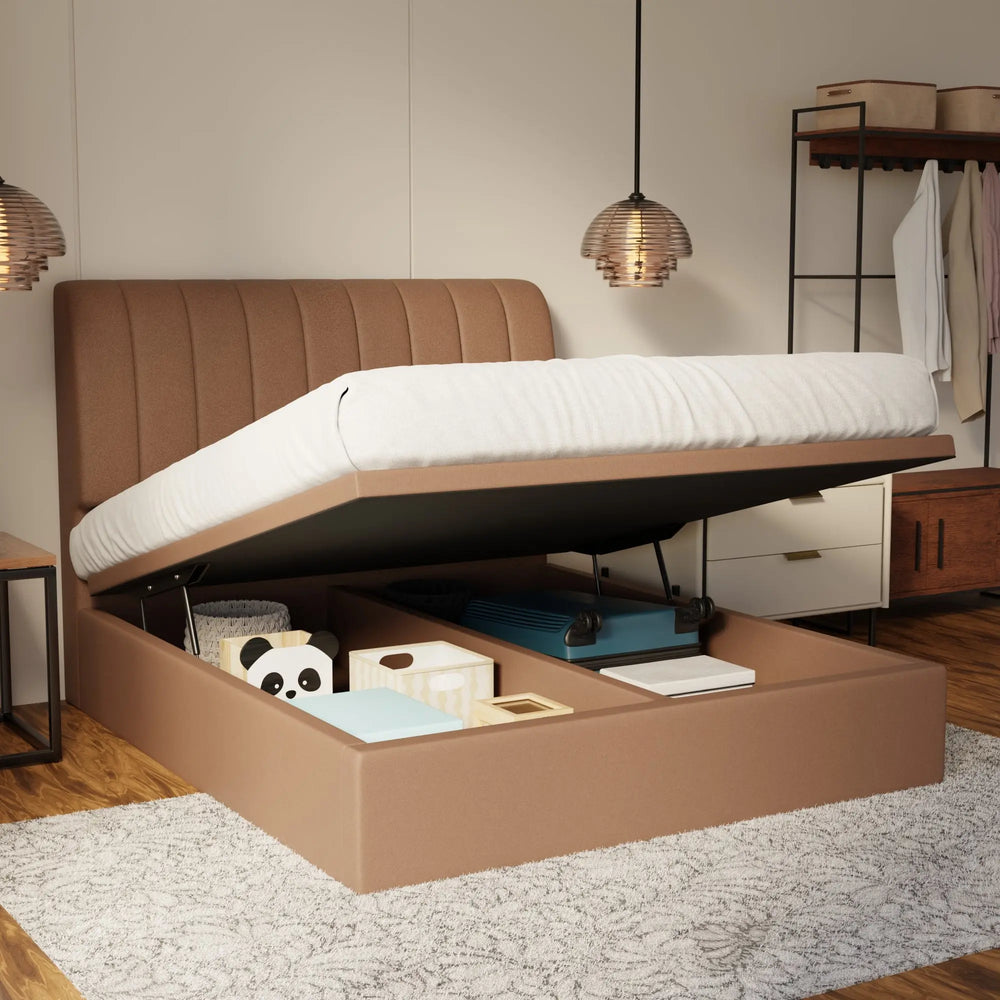 Kuro Fabric Storage Bed Frame (Water Repellent & Pet Friendly) by Somnuz KH