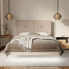 Rylan Fabric Floating Bed Frame (Water Repellent, Pet Friendly & LED) SSE