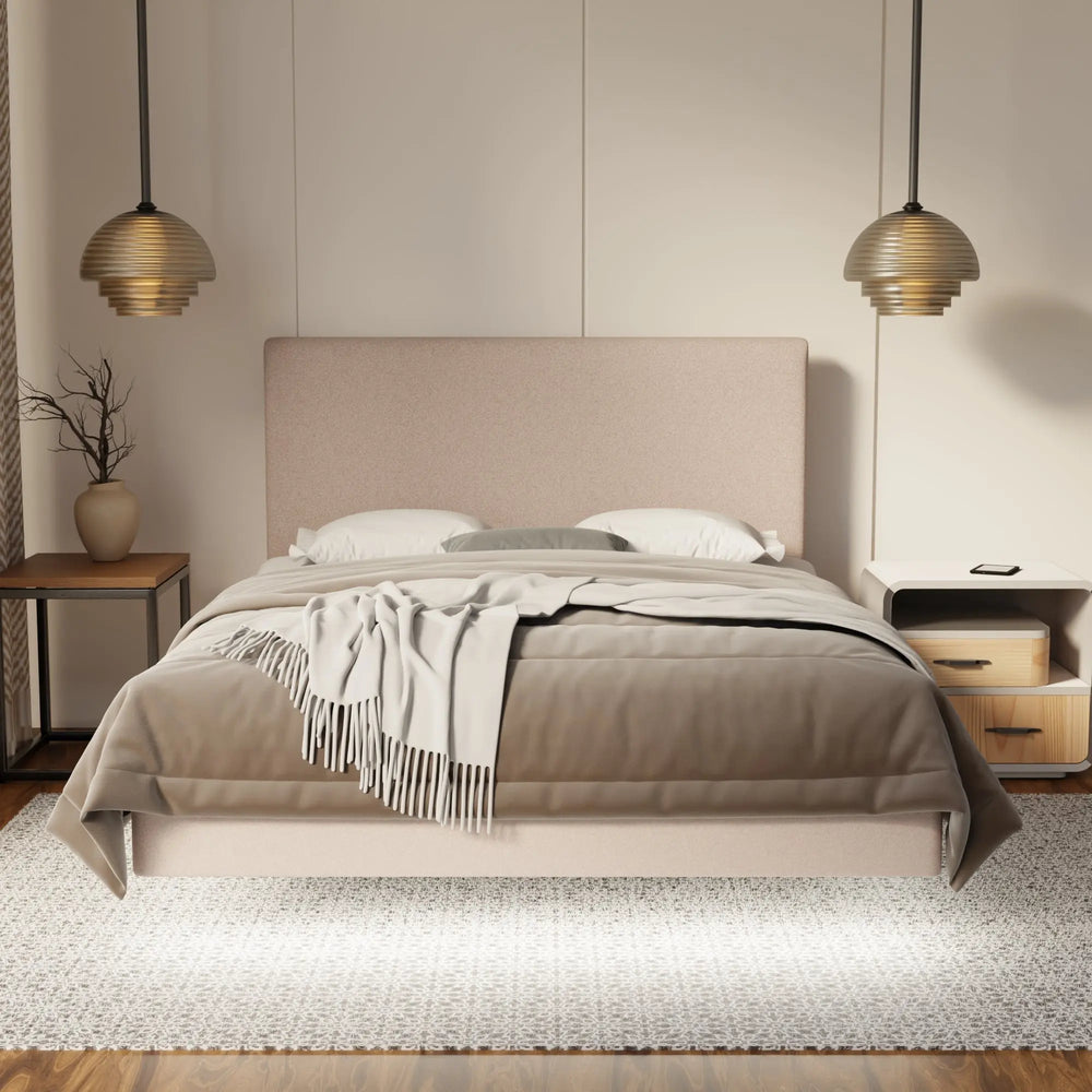 Kira Fabric Floating Bed Frame (Water Repellent, Pet Friendly & LED) SSE