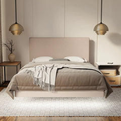 Kira Fabric Floating Bed Frame (Water Repellent, Pet Friendly & LED) SSE