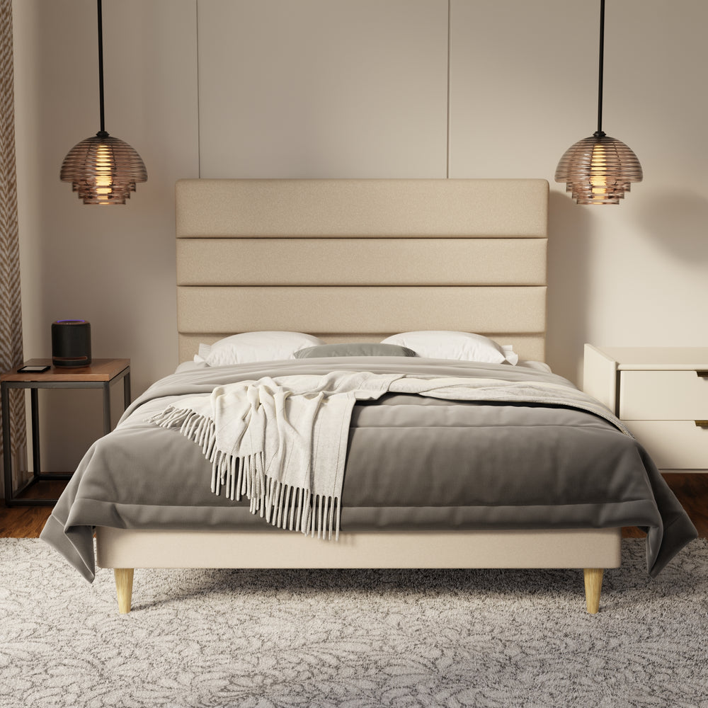 Corlune Fabric Bed Frame (Water Repellent & Pet friendly) by Somnuz KH