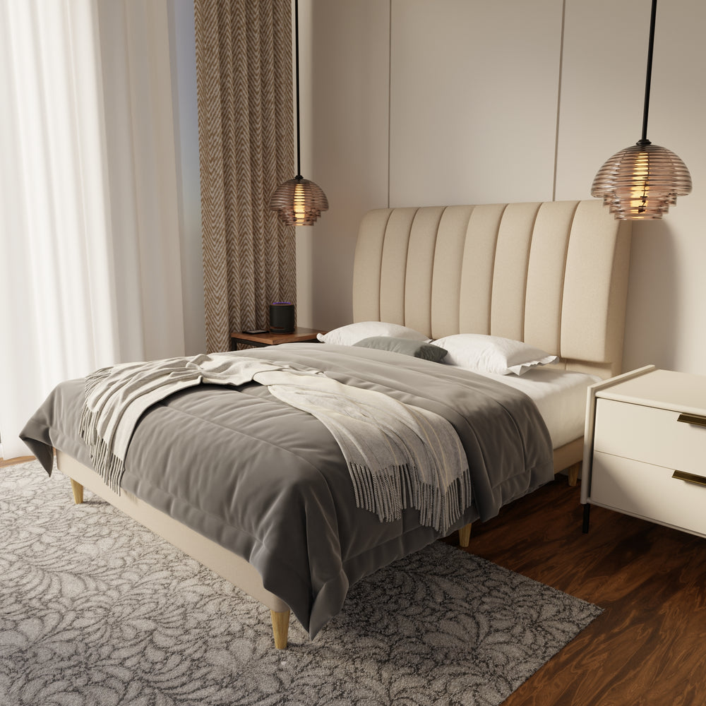 Trevino Fabric Bed Frame (Water Repellent & Pet friendly) by Somnuz KH
