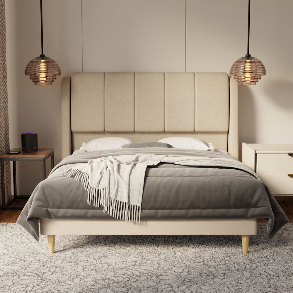 Brinley Fabric Bed Frame (Water Repellent & Pet friendly) by Somnuz KH