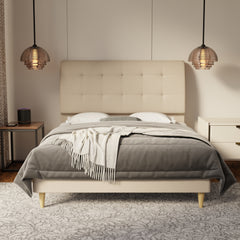 Haldor Fabric Bed Frame (Water Repellent & Pet friendly) by Somnuz KH