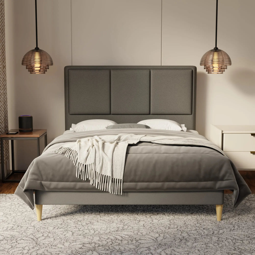 Velmira Fabric Bed Frame (Water Repellent & Pet friendly) by Somnuz KH