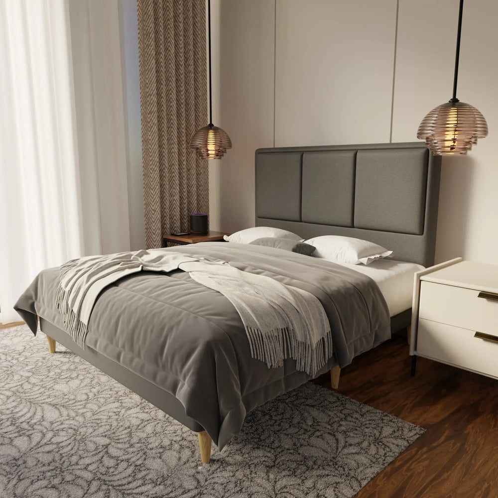 Velmira Fabric Bed Frame (Water Repellent & Pet friendly) by Somnuz KH