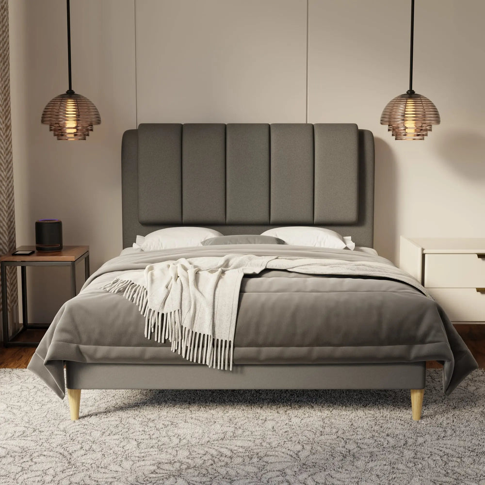 Asteron Fabric Bed Frame (Water Repellent & Pet friendly) by Somnuz KH