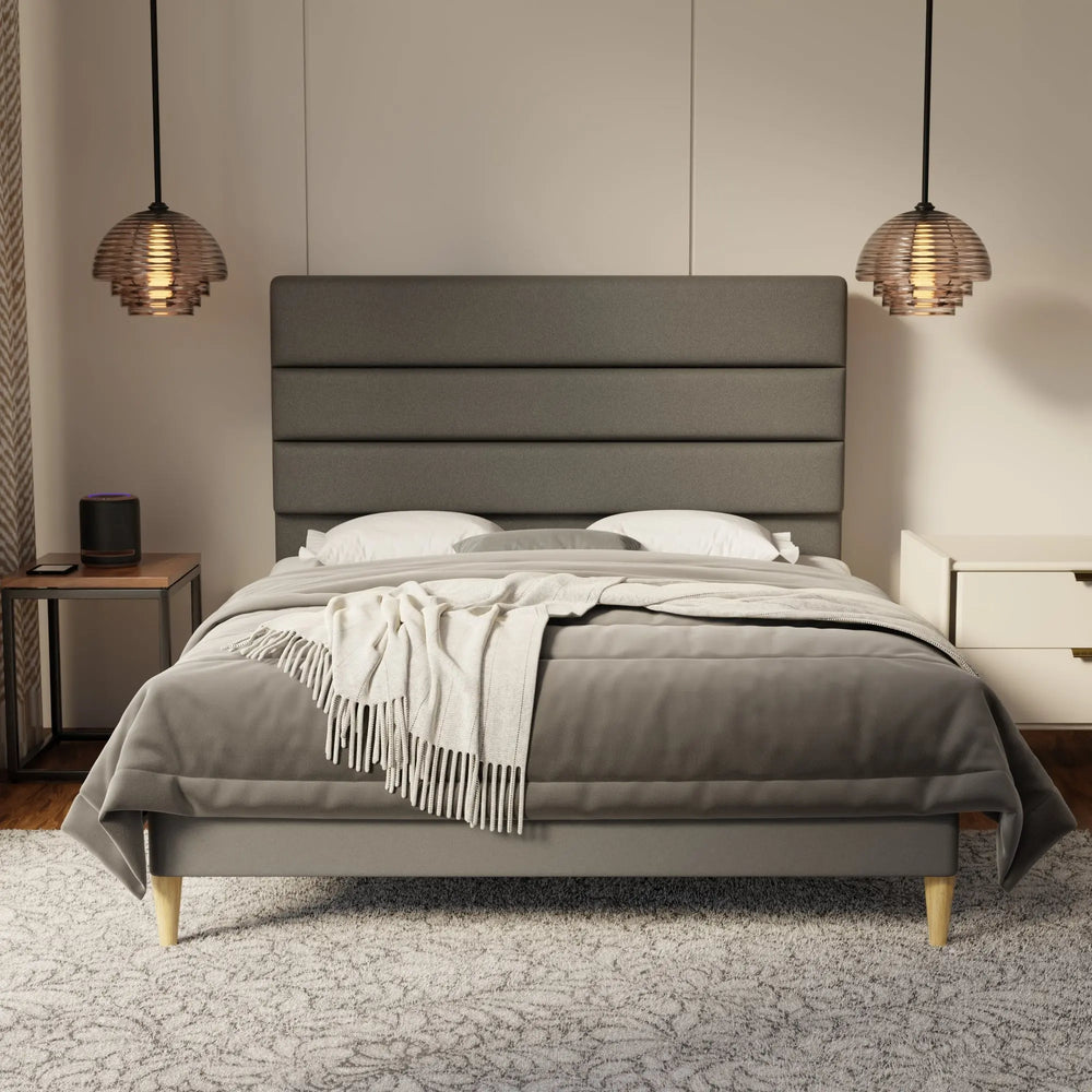 Corlune Fabric Bed Frame (Water Repellent & Pet friendly) by Somnuz KH