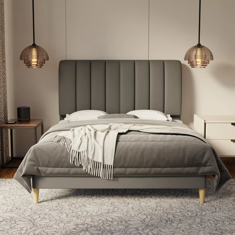 Trevino Fabric Bed Frame (Water Repellent & Pet friendly) by Somnuz KH