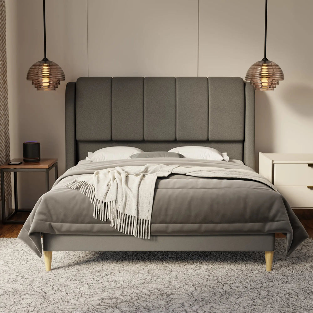 Brinley Fabric Bed Frame (Water Repellent & Pet friendly) by Somnuz KH