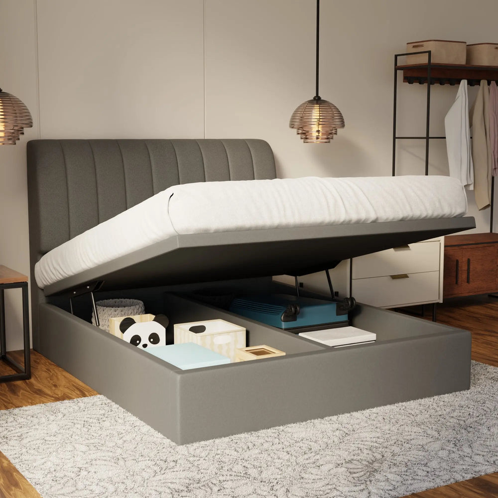 Kuro Fabric Storage Bed Frame (Water Repellent & Pet Friendly) by Somnuz KH