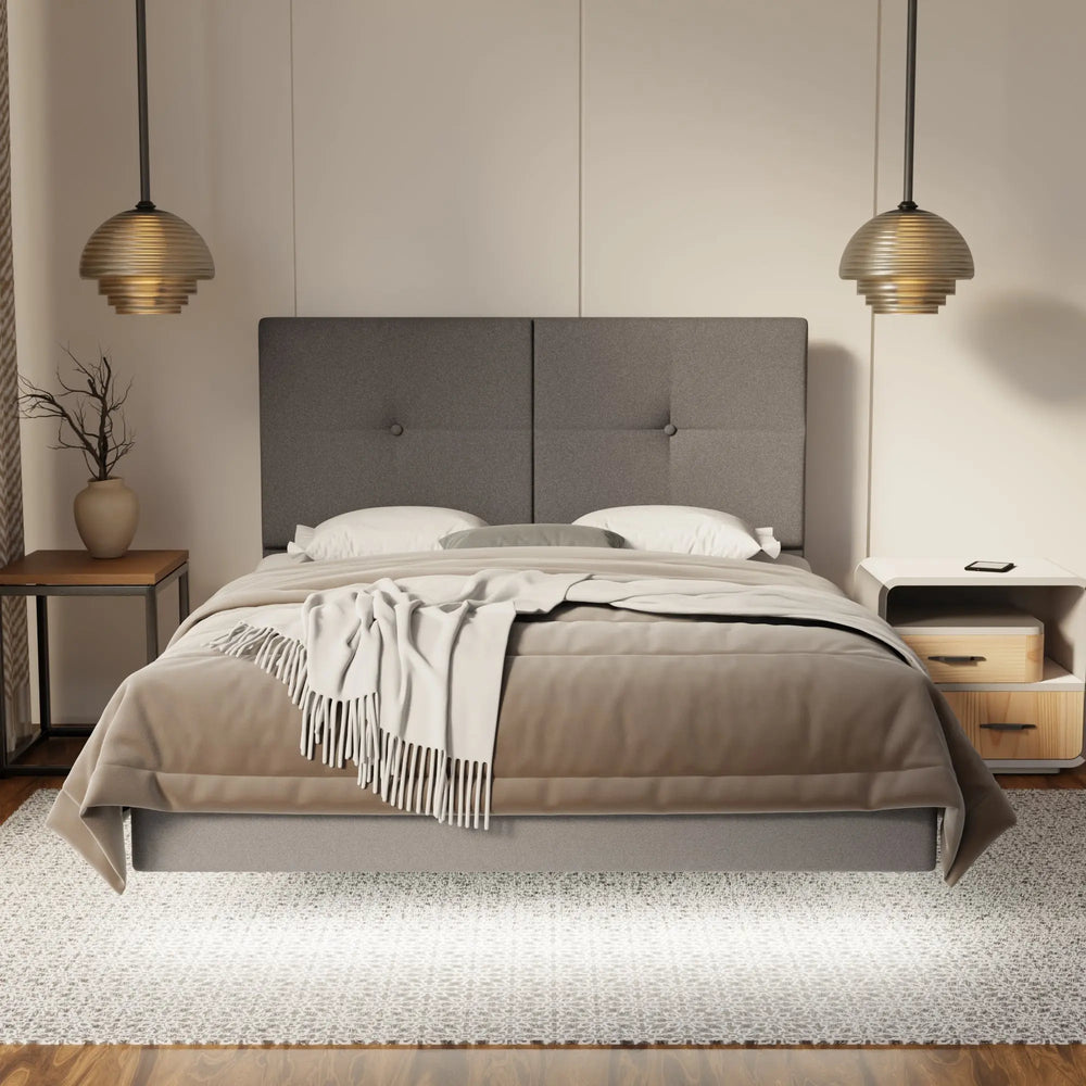 Rylan Fabric Floating Bed Frame (Water Repellent, Pet Friendly & LED) SSE