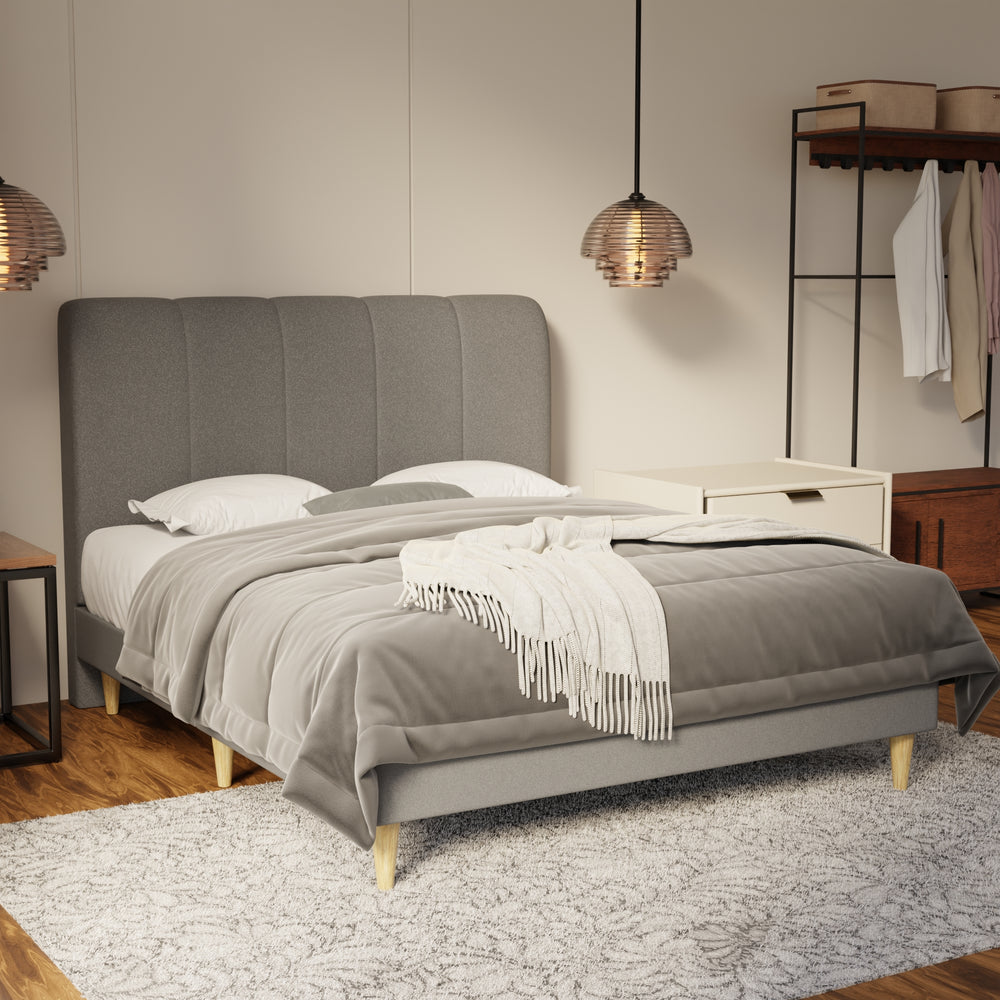 Caldrin Fabric Bed Frame (Water Repellent & Pet friendly) by Somnuz KH