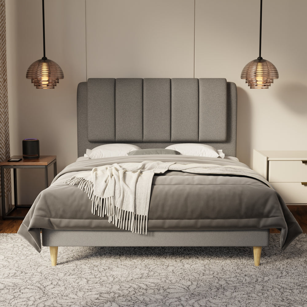Asteron Fabric Bed Frame (Water Repellent & Pet friendly) by Somnuz KH