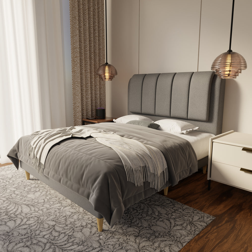 Asteron Fabric Bed Frame (Water Repellent & Pet friendly) by Somnuz KH