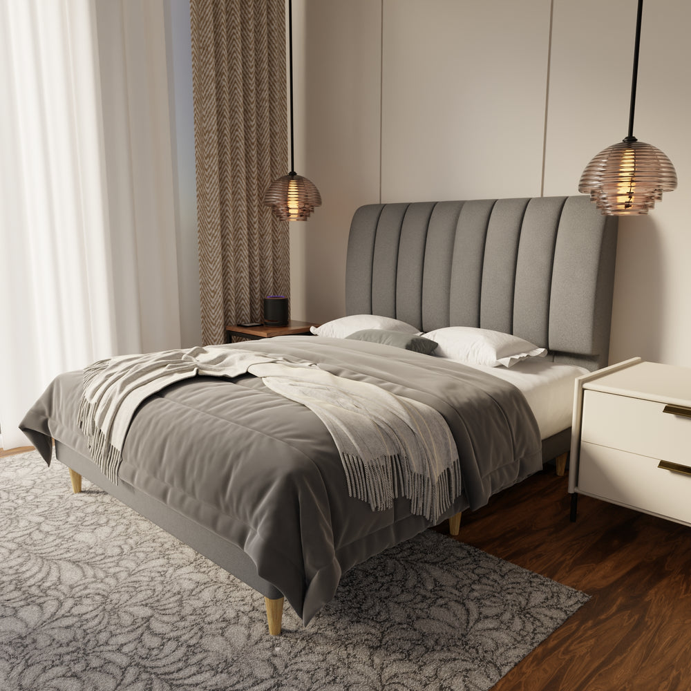 Trevino Fabric Bed Frame (Water Repellent & Pet friendly) by Somnuz KH