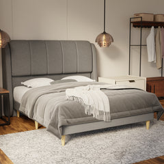 Brinley Fabric Bed Frame (Water Repellent & Pet friendly) by Somnuz KH