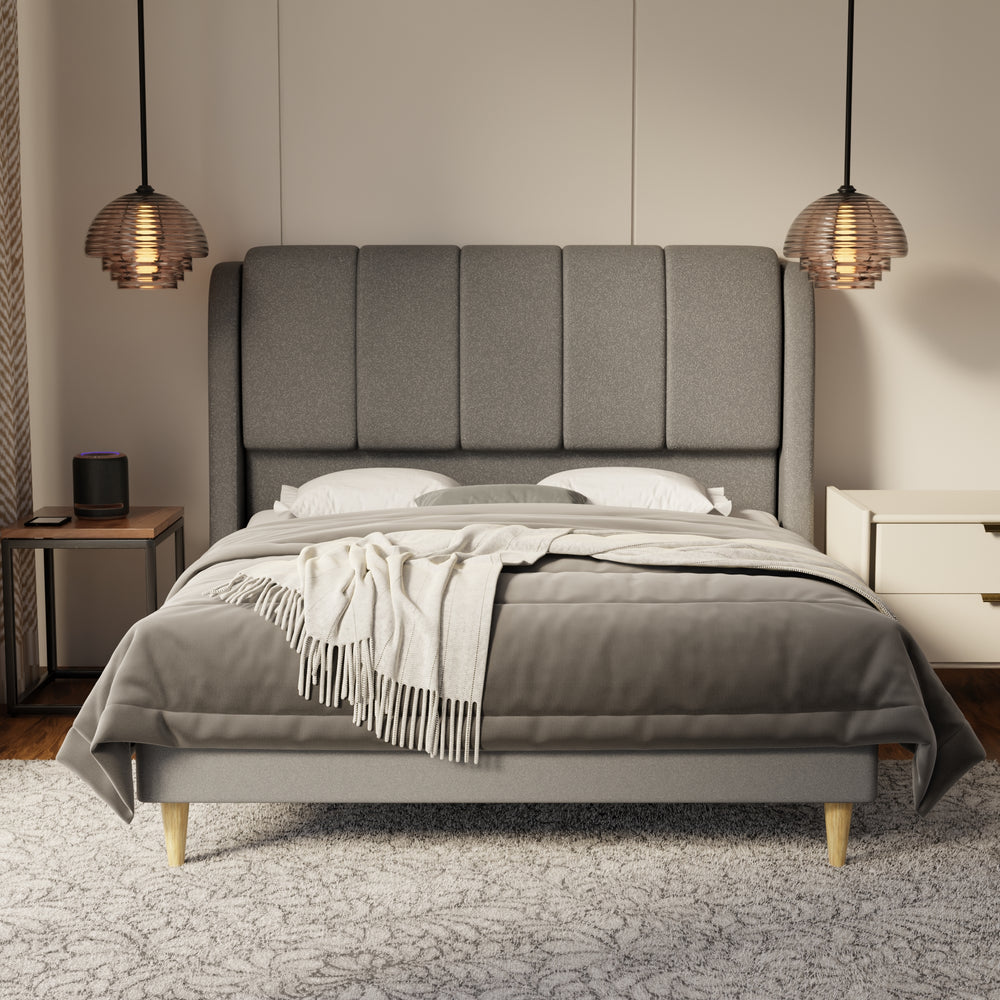 Brinley Fabric Bed Frame (Water Repellent & Pet friendly) by Somnuz KH
