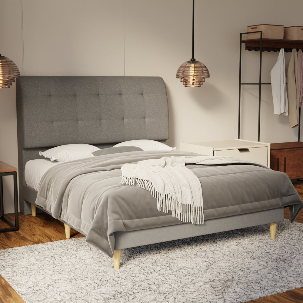 Haldor Fabric Bed Frame (Water Repellent & Pet friendly) by Somnuz KH
