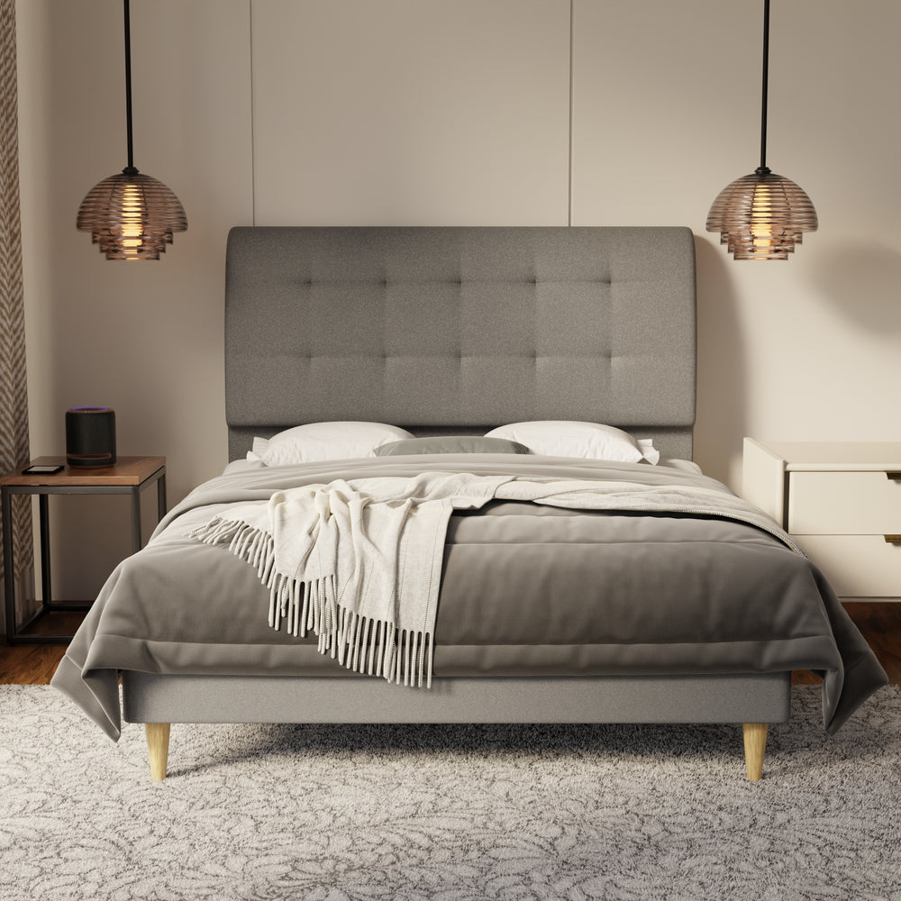 Haldor Fabric Bed Frame (Water Repellent & Pet friendly) by Somnuz KH