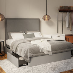 Shiro Fabric Drawer Bed Frame (Water Repellent & Pet friendly) by Somnuz KH