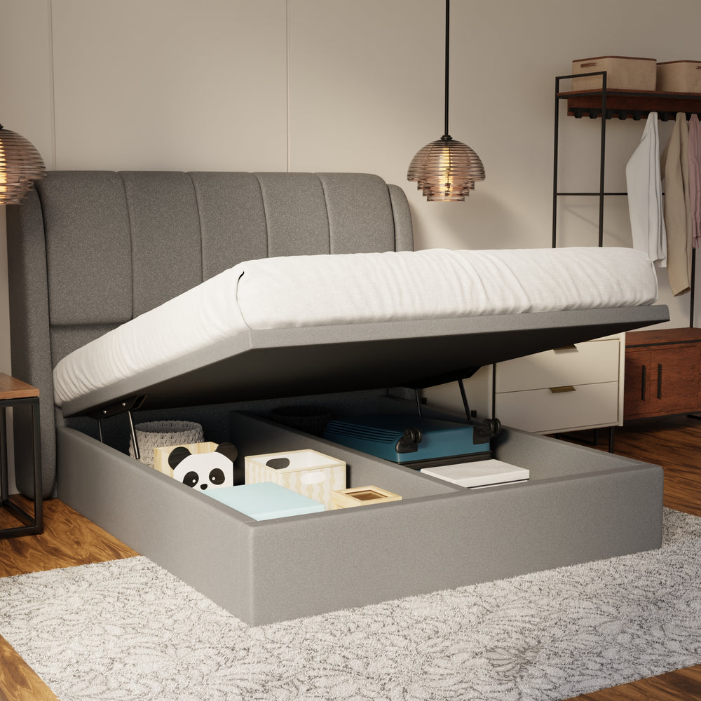Brinley Fabric Storage Bed Frame (Water Repellent & Pet Friendly) by Somnuz KH