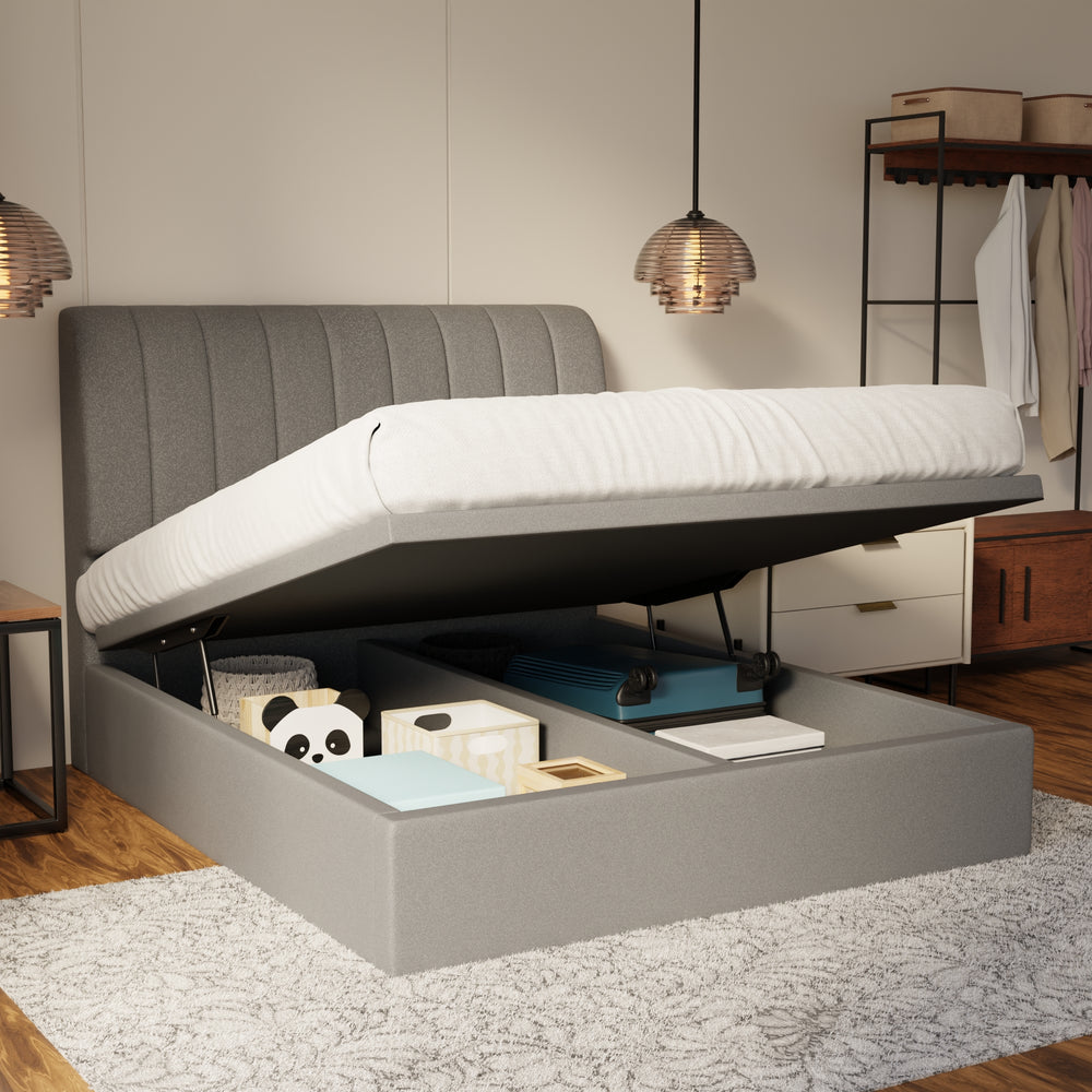 Kuro Fabric Storage Bed Frame (Water Repellent & Pet Friendly) by Somnuz KH