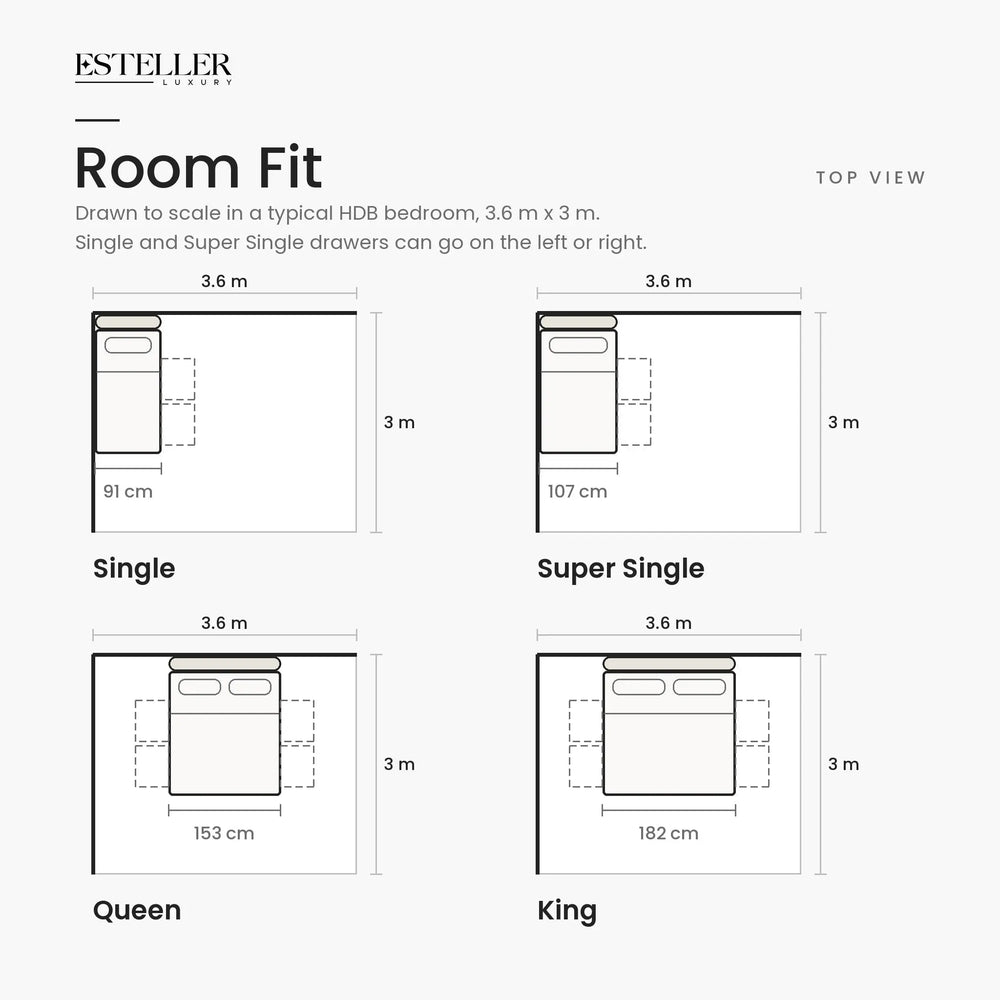 Haldor Fabric Drawer Bed Frame (Water Repellent & Pet friendly) by Somnuz - Room Fit