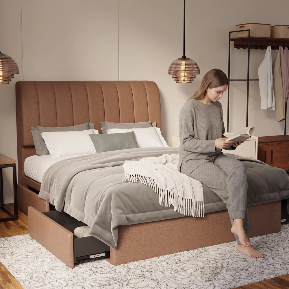 Kuro Fabric Drawer Bed Frame (Water Repellent & Pet friendly) by Somnuz - Lifestyle