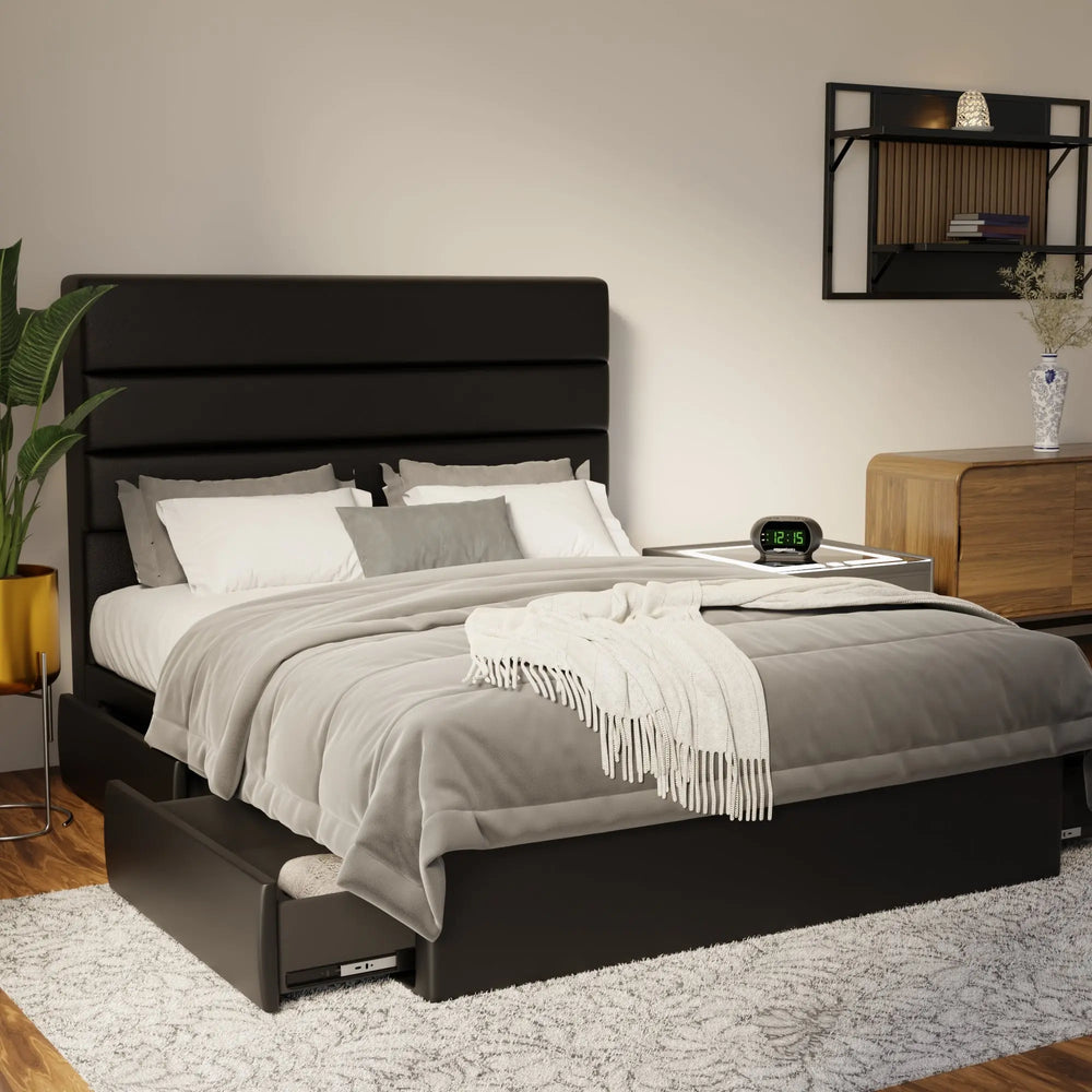 Corlune Faux Leather Drawer Bed Frame (Pet Friendly) by Somnuz KH