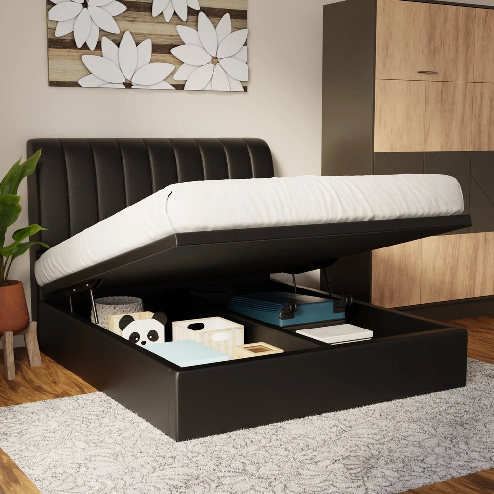 Kuro Faux Leather Storage Bed Frame (Pet Friendly) by Somnuz KH