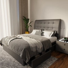 Haldor Faux Leather Drawer Bed Frame (Pet Friendly) by Somnuz KH