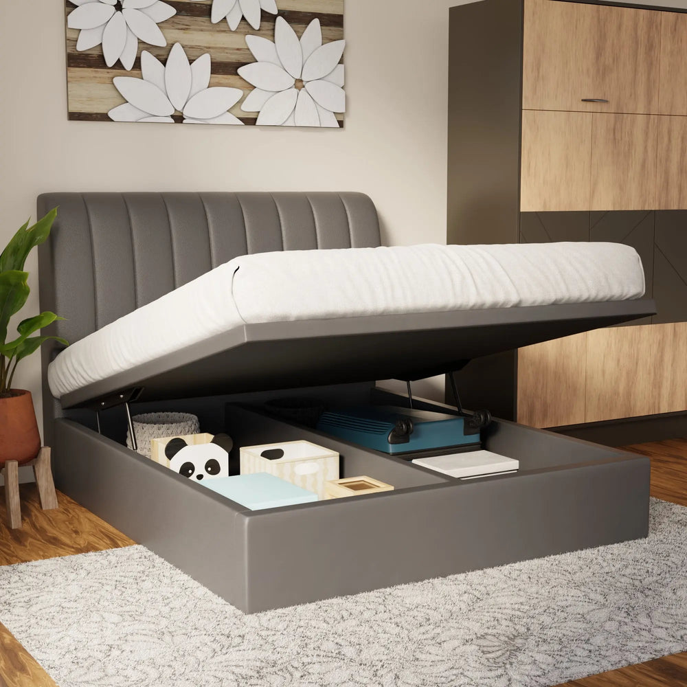 Kuro Faux Leather Storage Bed Frame (Pet Friendly) by Somnuz KH